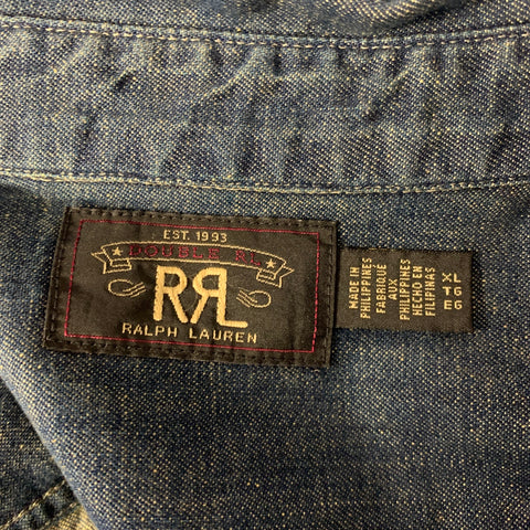 RRL by RALPH LAUREN Size XL Navy Indigo Cotton Overshirt