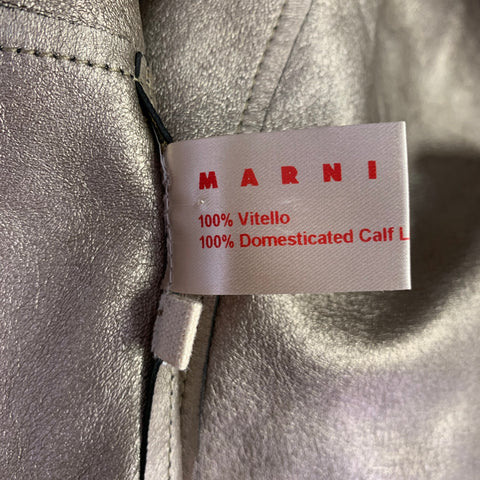 MARNI Size 4 Grey Charcoal Suede Cropped Jacket