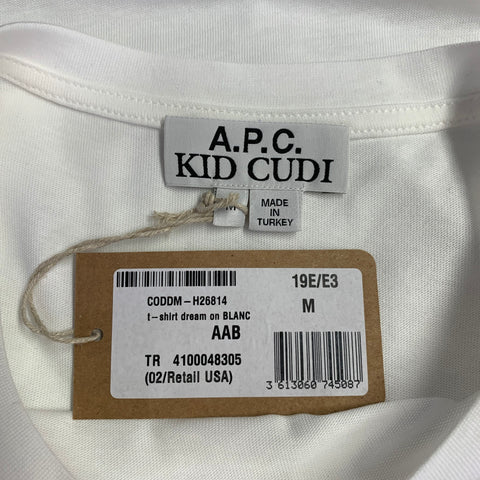 A.P.C. x KID CUDI Size M Dream On White Embroidery Cotton Crew Neck T-shirt
