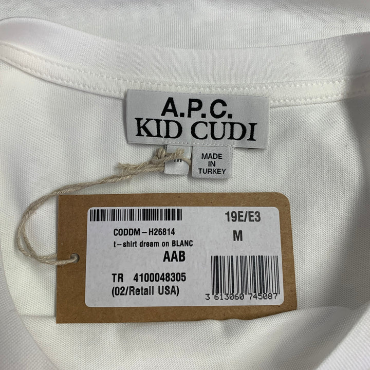A.P.C. x KID CUDI Size M Dream On White Embroidery Cotton Crew Neck T-shirt