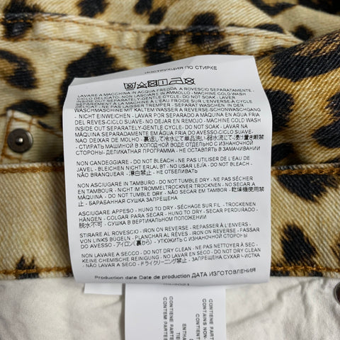 ETRO Size 27 Tan Black Cotton / Elastane Leopard Zip Fly Jeans