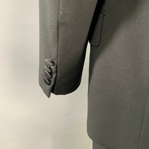 COUNTRY BRITCHES Size 44 Regular Black Wool Peak Lapel Tuxedo