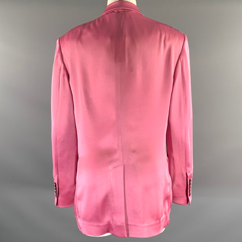 TOM FORD Size S Pink Shiny Acetate Viscose Peak Lapel Blazer