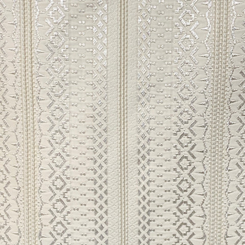ROBERTO CAVALLI Size 44 Cream Silver Geometric Cotton Blend Jacquard Sport Coat