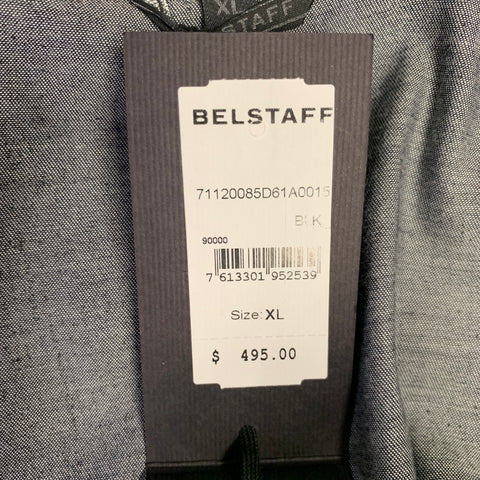BELSTAFF Size XL Black Coated Cotton Trucker Jacket