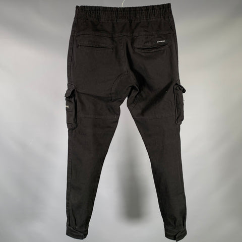 HYPER DENIM Size M Black Twill Cotton Blend Zip Pockets Casual Pants