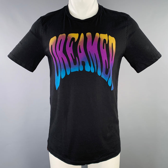 PAUL SMITH Size S Black Purple Print Cotton Short Sleeve T-shirt