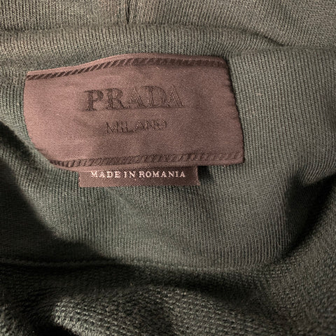 PRADA Size M Green Cotton Hooded Sweatshirt
