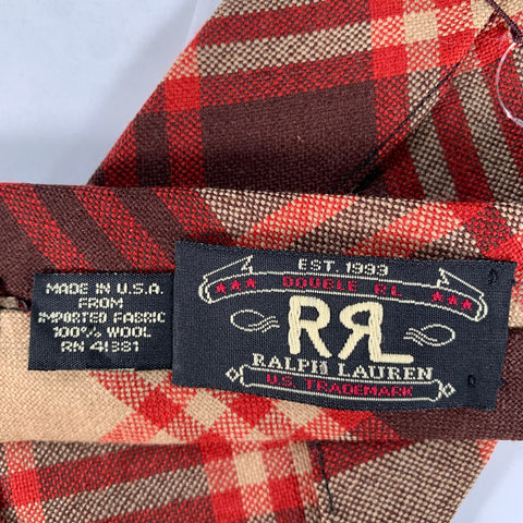 RRL by RALPH LAUREN Burgundy Plaid Wool Tie