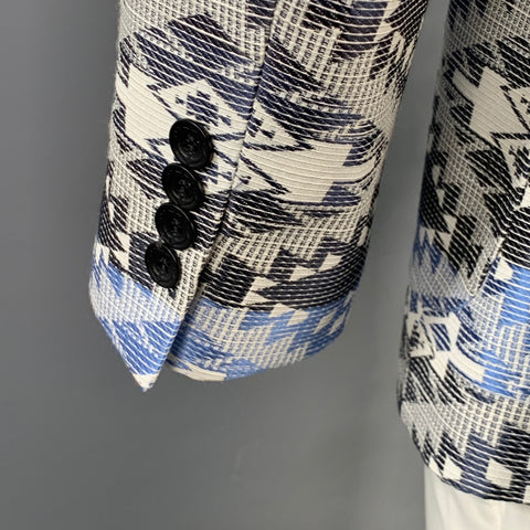PAISLEY & GRAY Size 42 Navy White Black Woven Polyester Blend Slim Fit Sport Coat