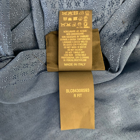 BILLIONAIRE COUTURE Size XL Blue Jacquard Silk Button Up Long Sleeve Shirt
