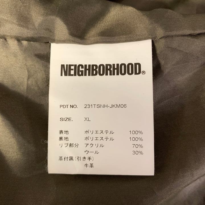 NEIGHBORHOOD Size XL Green Olive MA-1 Polyester Bomber Jacket