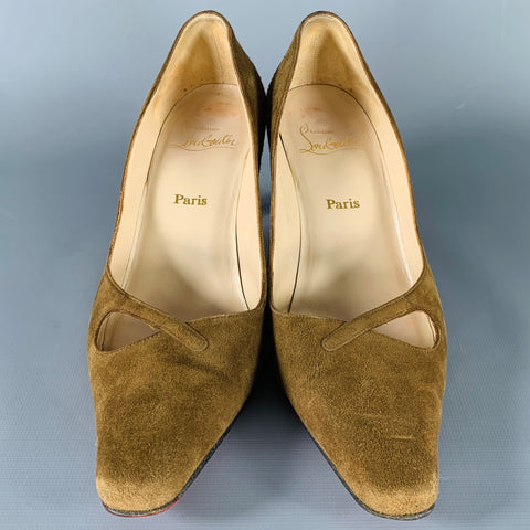 CHRISTIAN LOUBOUTIN Size 6.5 Brown Suede Heels Pumps