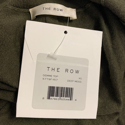 THE ROW Size S Olive Cashmere / Silk Knitted Turtleneck Sweater