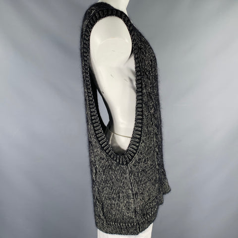 WALTER VAN BEIRENDONCK 2022 Size L Black Superkid Mohair Sweater Vest