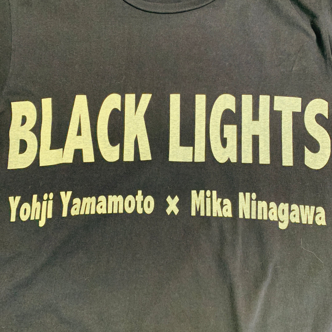 YOHJI YAMAMOTO Size M Navy White Logo Cotton T-shirt