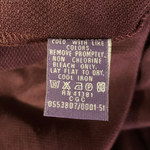 RALPH LAUREN Size L Burgundy Cotton Polo Polo
