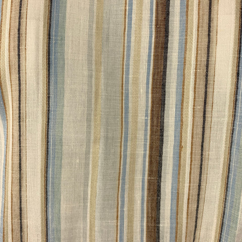BRIONI Size L Beige Multi Color Stripe Linen Button Up Long Sleeve Shirt