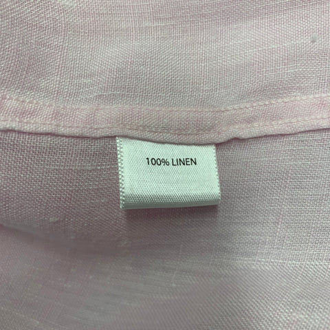 SAKS FIFTH AVENUE Size L Pink Linen Button Up Long Sleeve Shirt