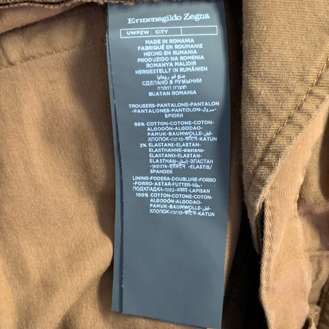 ERMENEGILDO ZEGNA Size 30 Brown Cotton Blend Jean Cut Casual Pants