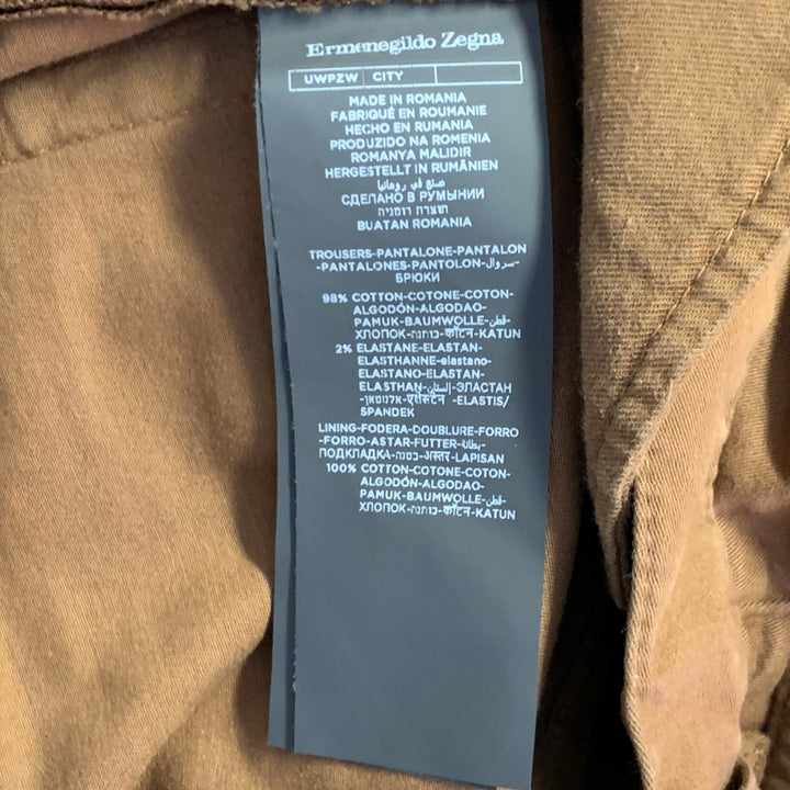 ERMENEGILDO ZEGNA Size 30 Brown Cotton Blend Jean Cut Casual Pants