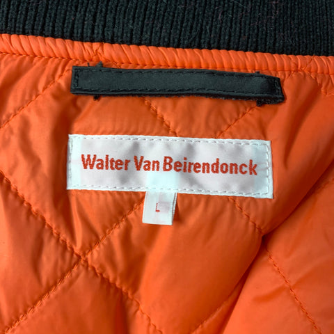 WALTER VAN BEIRENDONCK Size L Black Polyamide Bomber Jacket