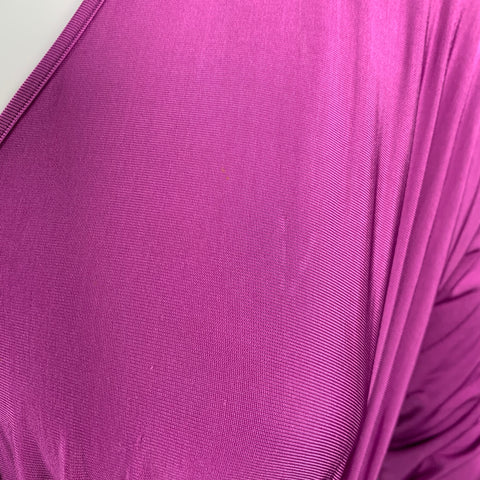 JUST CAVALLI Size 4 Pink Viscose Blend Ruched 3/4 Sleeves Casual Top