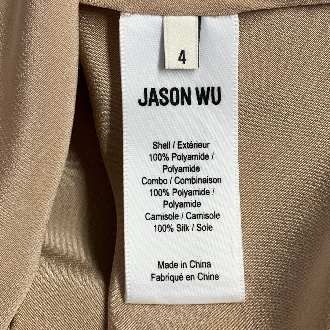 JASON WU COLLECTION Size 4 Black Polyamide Lace Collarless Peasant Blouse