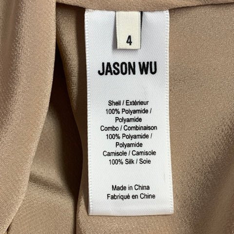 JASON WU COLLECTION Size 4 Black Polyamide Lace Collarless Peasant Blouse
