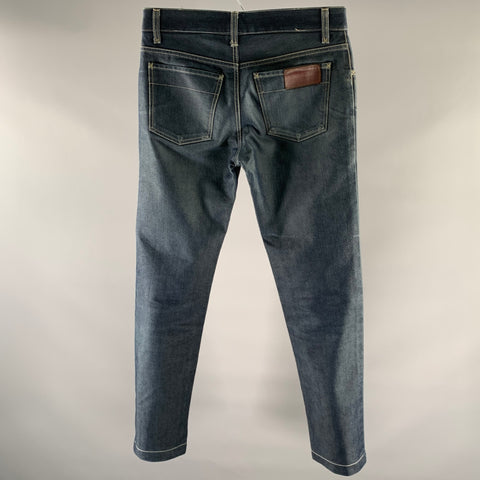 DOLCE & GABBANA Size 30 Navy Indigo Denim Slim Jeans