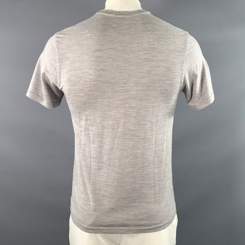 UNBOUND Size L Grey Heather Merino Wool Crew Neck T shirt