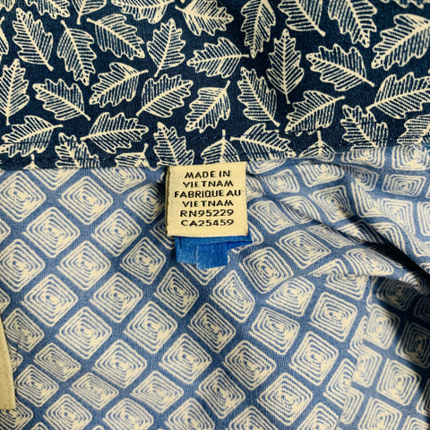 TED BAKER Size XL Blue White Mixed Patterns Long Sleeve Shirt