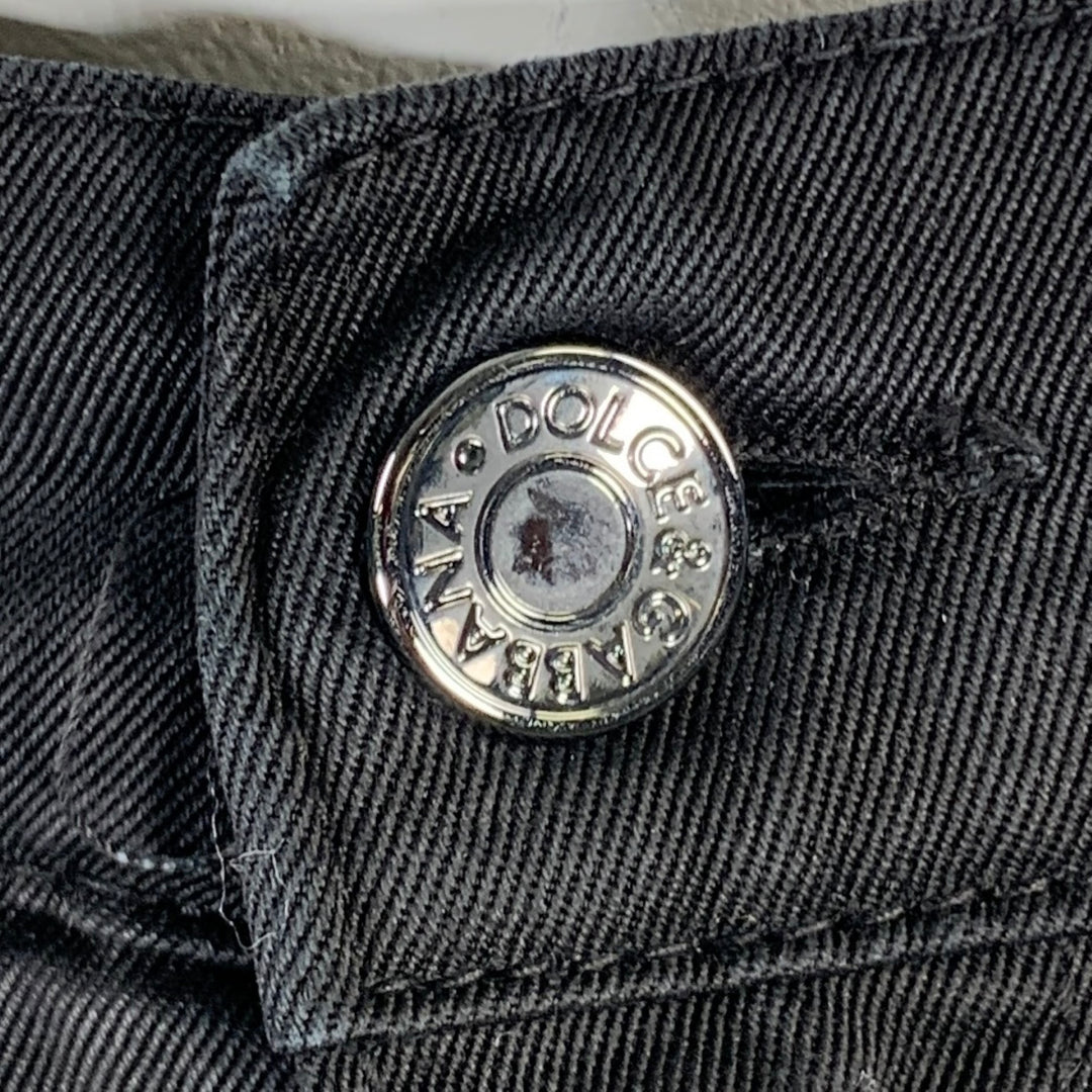 DOLCE & GABBANA Size 36 Black Cotton Blend Jean Cut Casual Pants