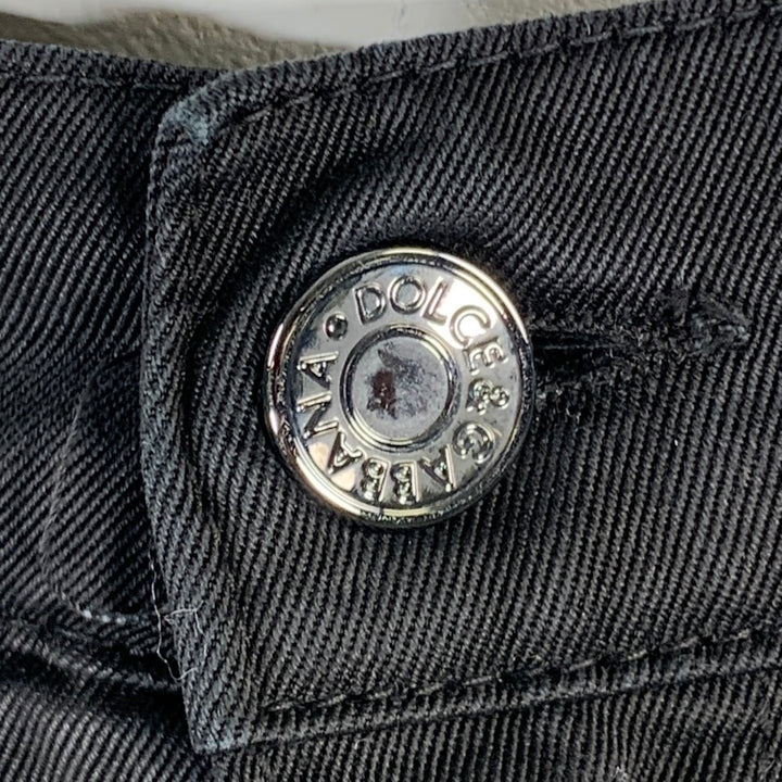 DOLCE & GABBANA Size 36 Black Cotton Blend Jean Cut Casual Pants
