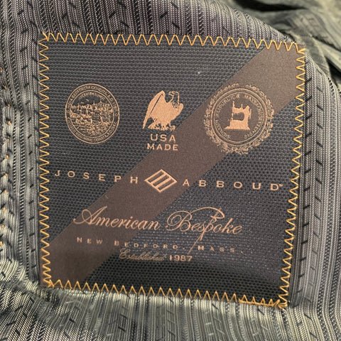 JOSEPH ABBOUD Size 40 Grey Cream Stripe Wool Suit