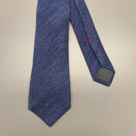 BRUNELLO CUCINELLI Navy Knit Wool  Silk Tie
