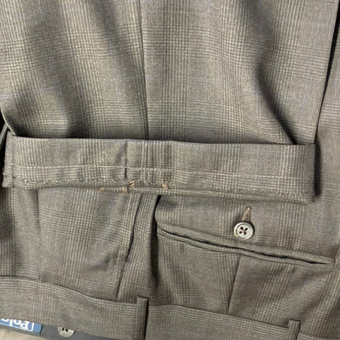 POLO by RALPH LAUREN Size 44 Regular Brown Black Glenplaid Notch Lapel Suit