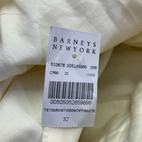 P.JOHNSON Size 32 Off White Twill Cotton Side Tabs Dress Pants