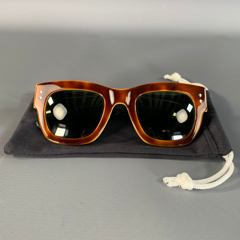 MONCLER Brown Green Tortoise Sunglasses & Eyewear