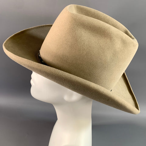 STETSON Size 7.5 Beige Woven Trim Cowboy hat