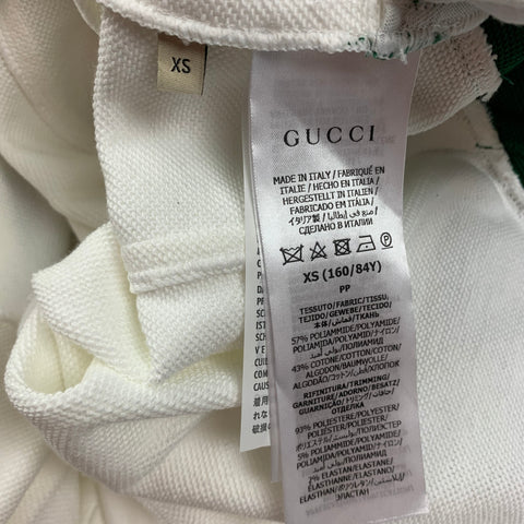 GUCCI Taille XS Blanc Vert Polyamide Blend Web Stripe Mini Robe