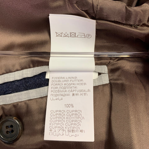 BRUNELLO CUCINELLI Size 38 Navy Grey Plaid Notch Lapel Sport Coat