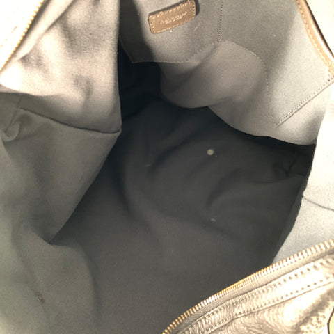 DOLCE & GABBANA Black Brown Perforated Leather Overnight Backpack Bag