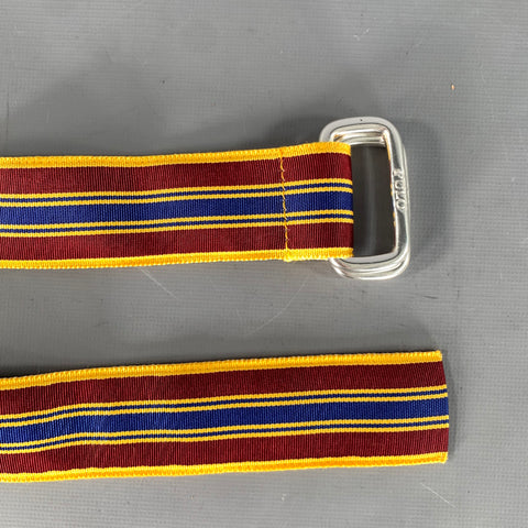 RALPH LAUREN Burgundy Navy Stripe Nylon Belt