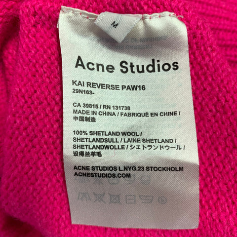 ACNE STUDIOS Pre-AW16 Size M -Kai- Pink Fuchsia Wool Crew Neck Sweater