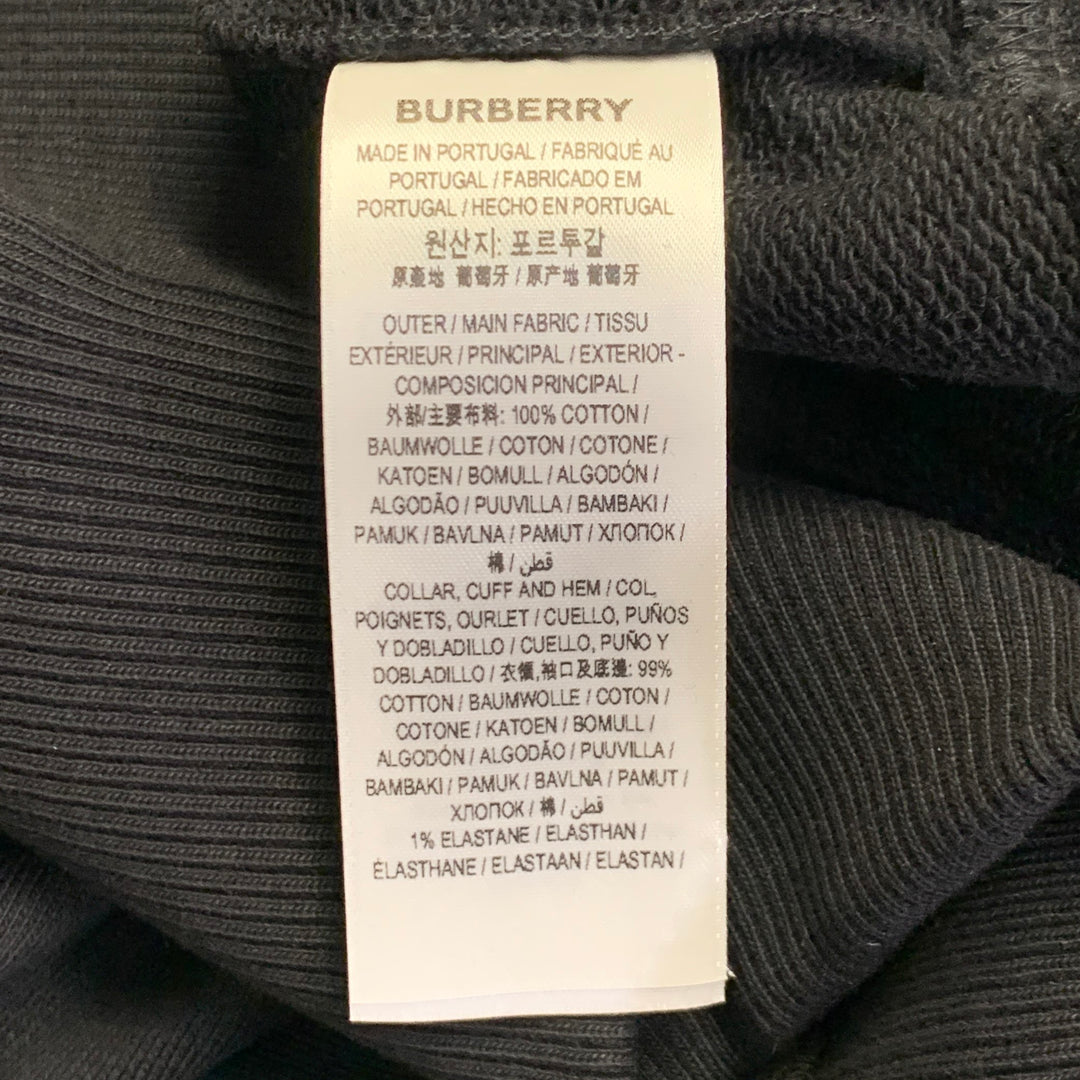 BURBERRY Size M Black Crystal Embellishment Cotton Crew Neck Sweatshirt