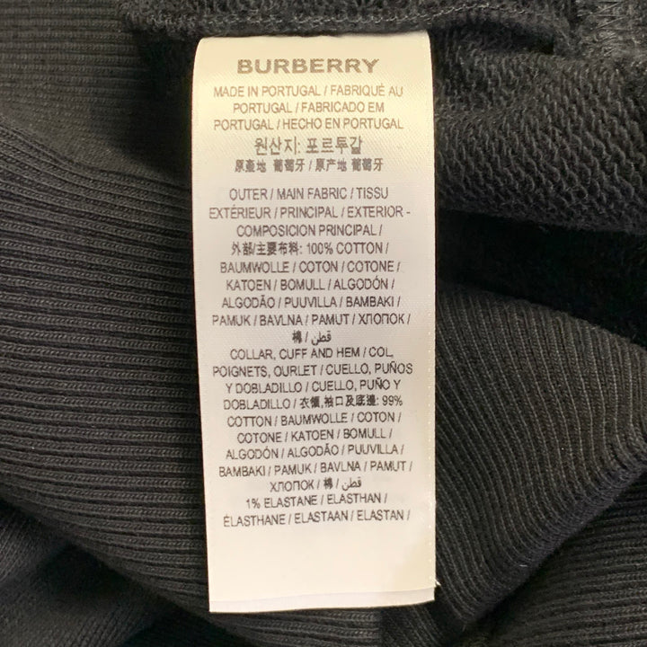 BURBERRY Size M Black Crystal Embellishment Cotton Crew Neck Sweatshirt