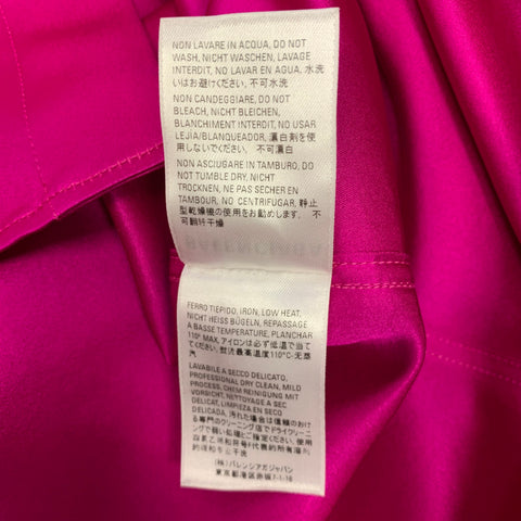 BALENCIAGA Size M Pink Fuchsia Silk Button Up Long Sleeve Shirt