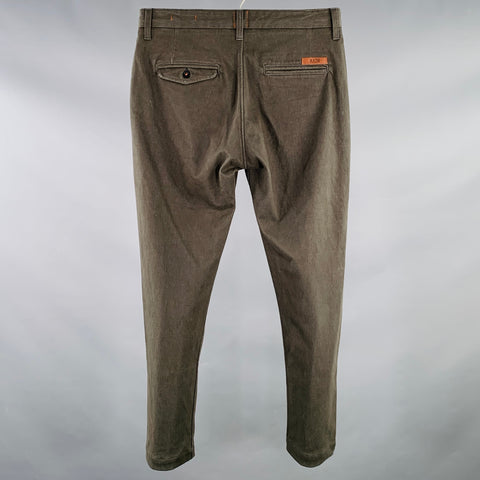 HIROSHI KATO Size 29 The Axe Grey Charcoal Twill Cotton Blend Flat Front Casual Pants