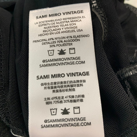 SAMIMIRO VINTAGE Size M Black Nylon Elastane See Through Bodysuit